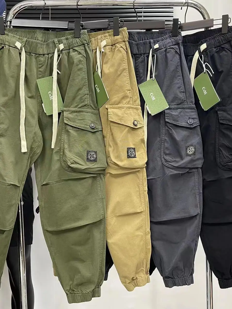 

Large Size Outdoor Work Pants Men's Spring Autumn Loose Cuffed Casual Trousers Multiple kets Retro American Sle