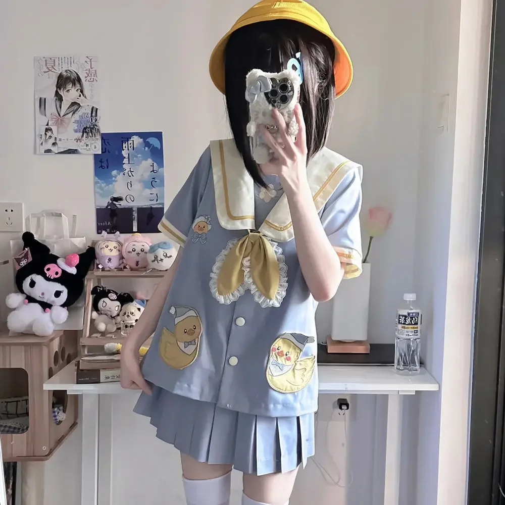 Kindergarten Style Cute Sailor Suit College Style Genuine Suit JK Uniform Women Japanese Fashion School Uniform Cosplay