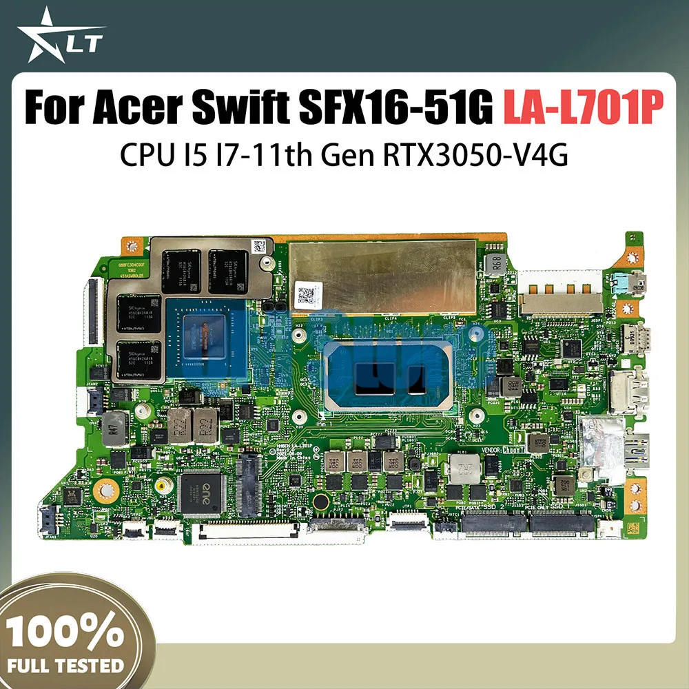 

HH6FH LA-L701P Mainboard For Acer Swift SFX16-51G Laptop Motherboard With I5 I7-11th Gen CPU RTX3050-V4G