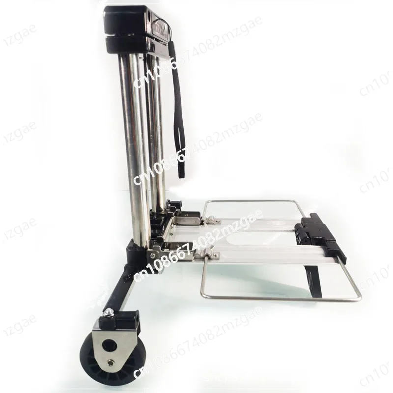 ミニポータブルステンレス製手押し式旅行用家庭用持ち運びタイロッド付き折りたたみ式ショッピングカート