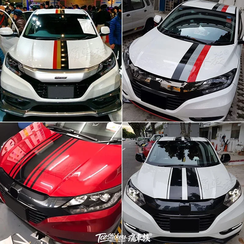 

Автомобильная наклейка, виниловая наклейка на капот, декоративная наклейка для Honda HRV Fit CRV XRV ZEVEL, аксессуары из фольги