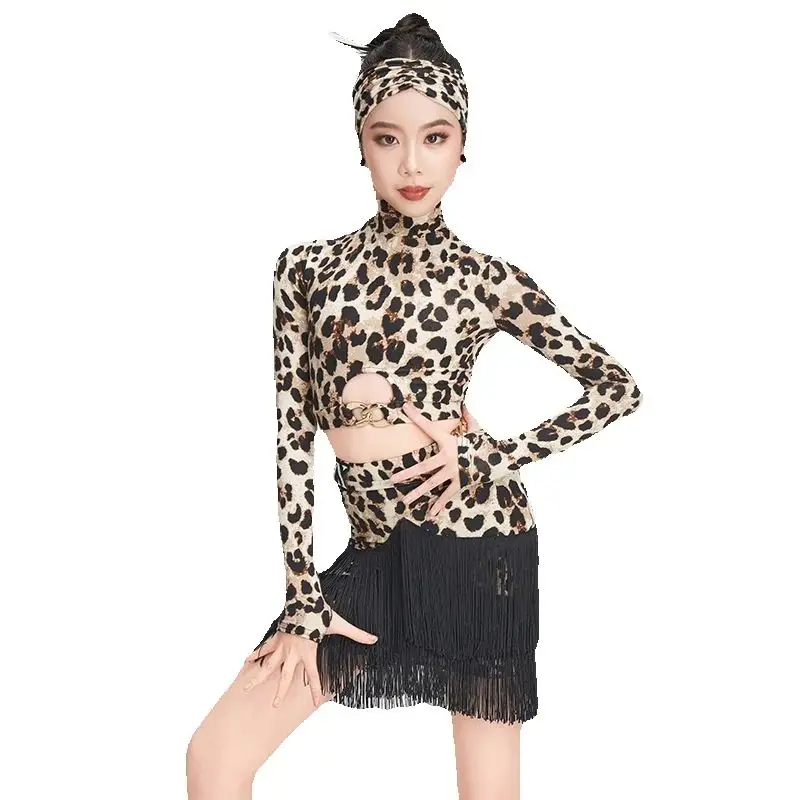 Crianças chacha dança latina franjas traje crianças competição de dança de salão terno meninas samba roupas de dança latina sl14028