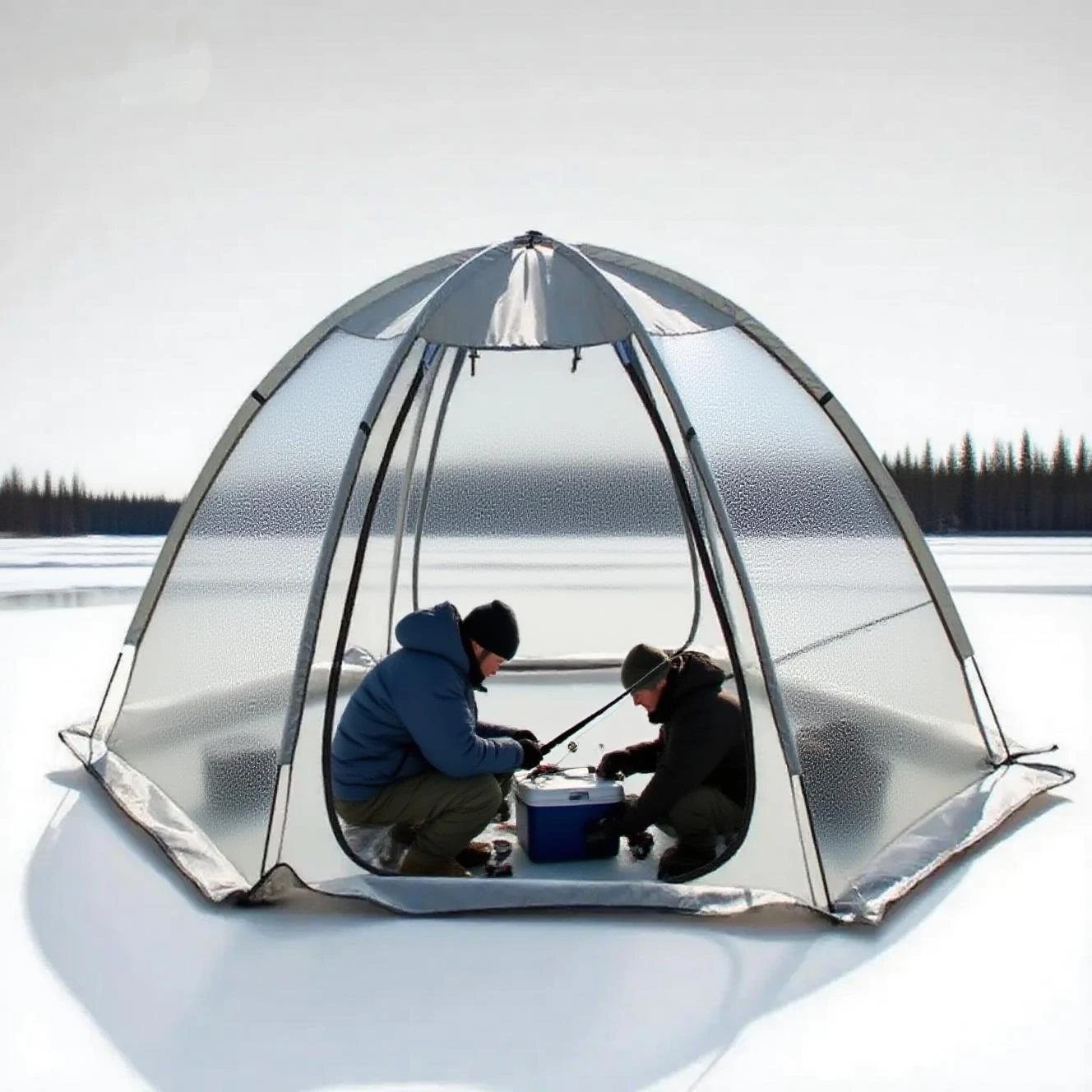 

Прозрачная пузырьковая палатка на 4-6 человек для зимней рыбалки — ветрозащитная теплая зимняя палатка, двухдверная уличная палатка для загара на заднем дворе