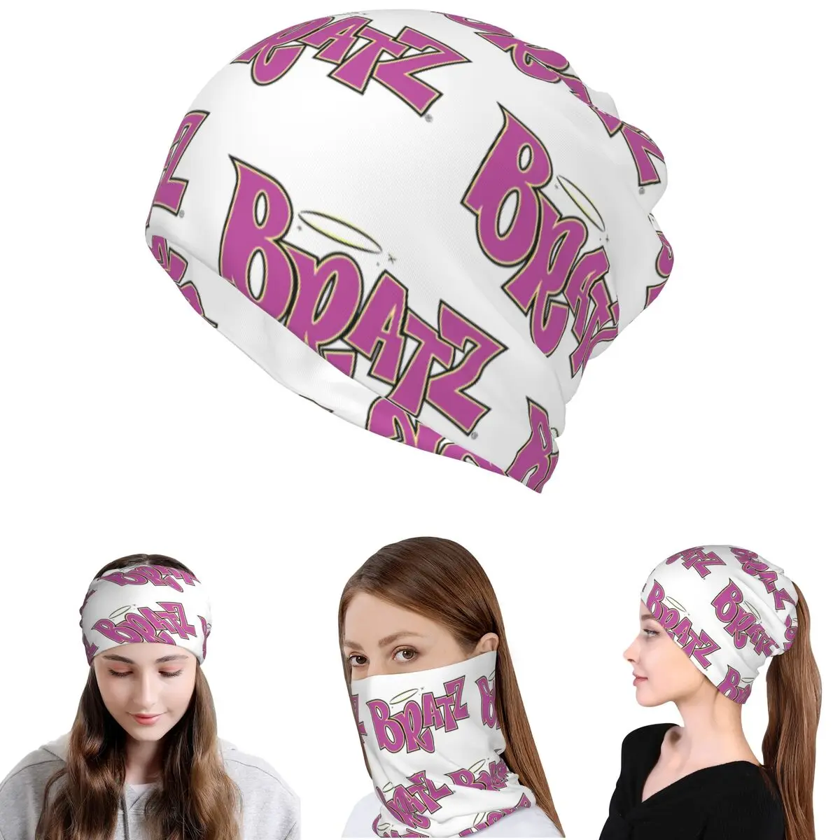 

Bratz Logo Bandana Neck Gaiter Wrap Scarf Multifunction Headwear Beanies Hat for Men Women Adult Breathable