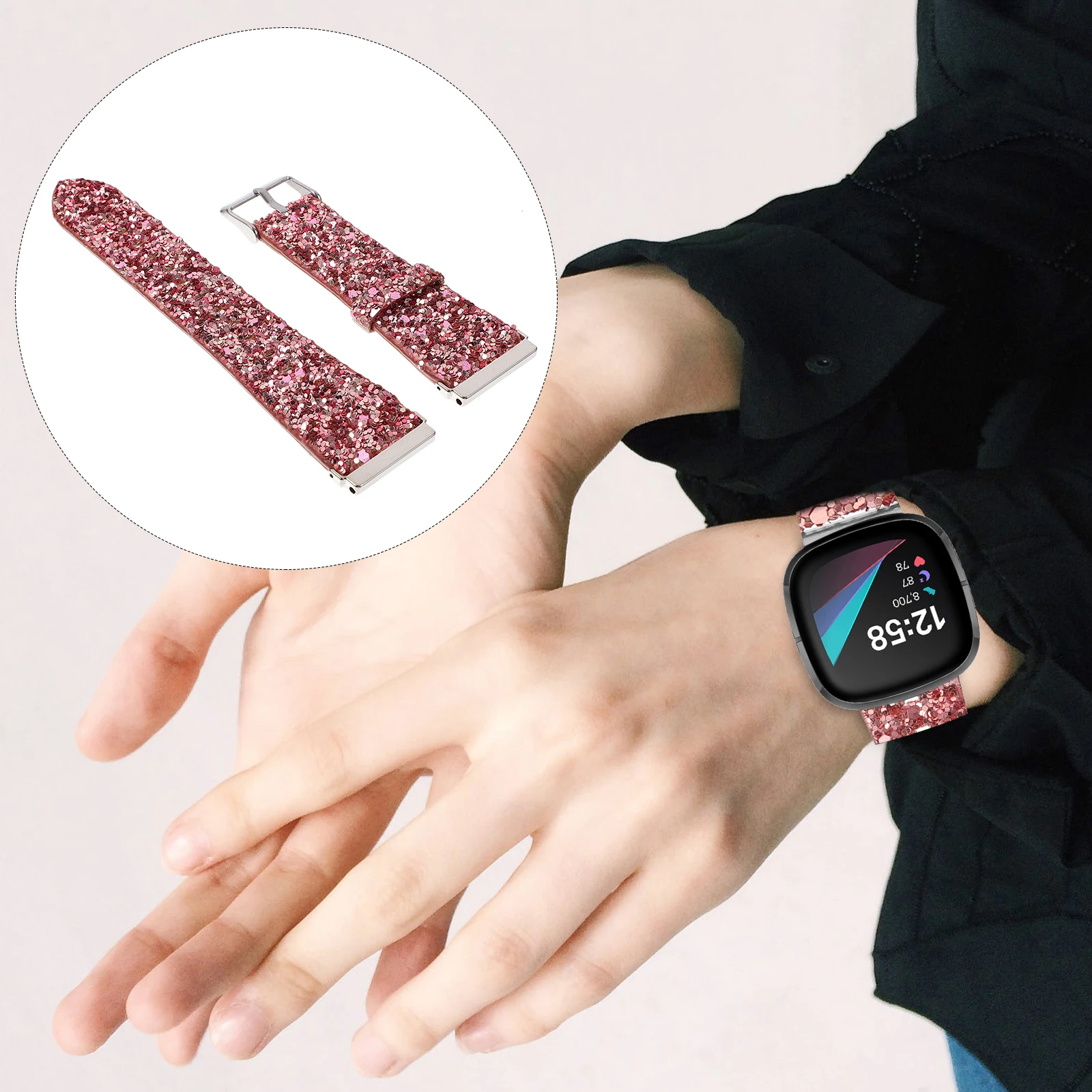 

Glitter Watch Strap Compatible 2 Se Moderate Soft Band Durable Replacement Watch Bracelet Gift