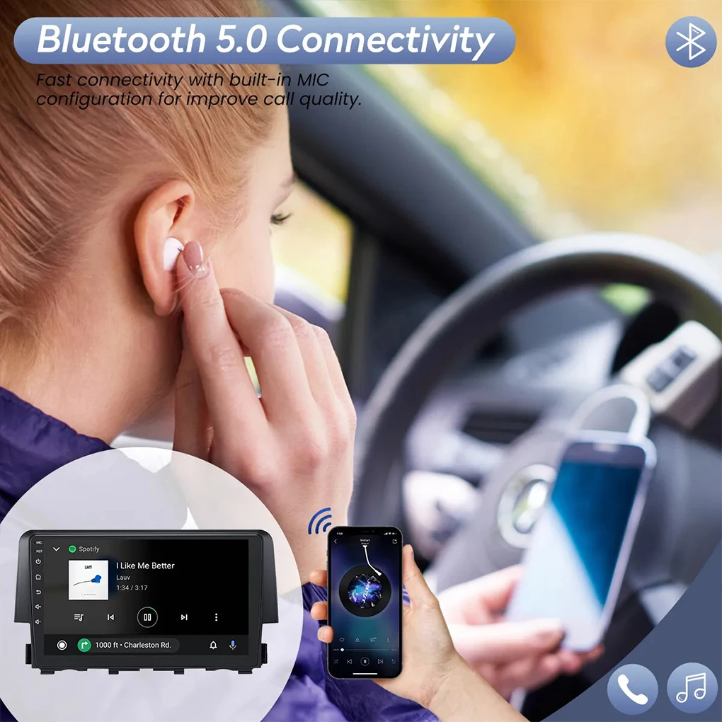 Black Driving Experience Car Radio With Bluetooth Calls And Music Online/Offline Navigation