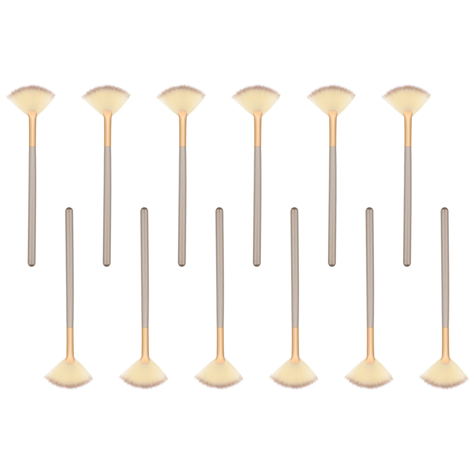 

12pcs Fan Shaped Makeup Brush Facial Mask Applicator Tool Reusable High Temperature Resistant Easy Clean Beauty Salon Home Use