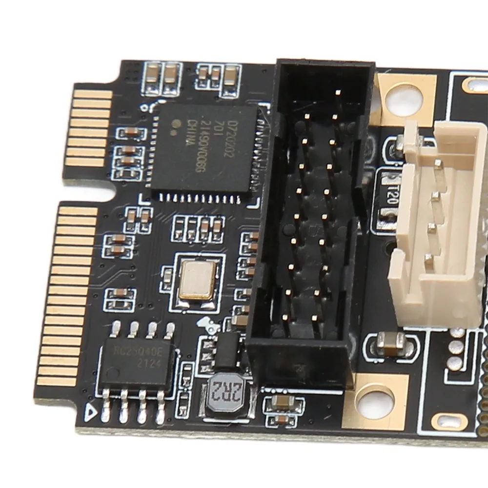 5Gbps Speed Mini PCIE to USB3.2 Expansion Card Front Interface Plug and Play PCIE Expansion Card Stable Transmission