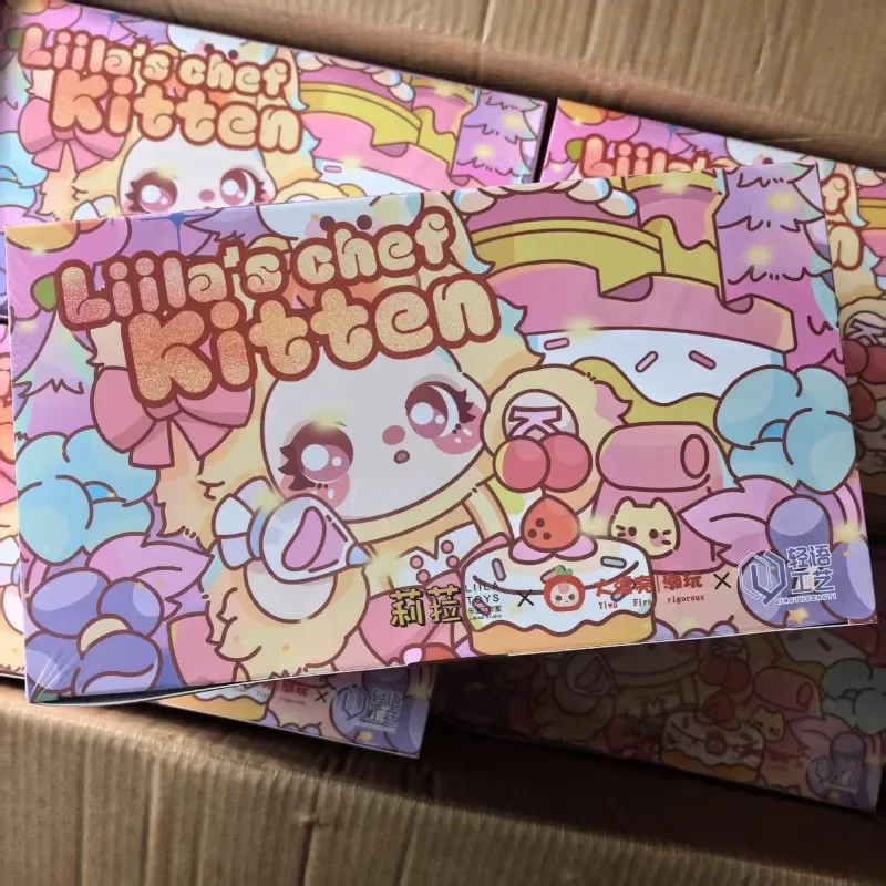 

Fashion tide play new product Liila's chef kitten Anabel 4th generation dessert chef kitten plush blind box doll pendant.