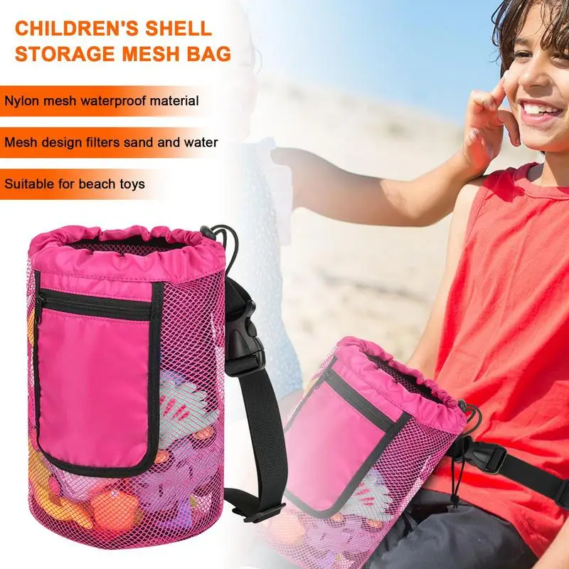 Mesh Beach Toys Bag Summer Children's Toys Storage Bag Dry Quickly Easy To Fold Seaside Toy Net Bag For Stone Collection