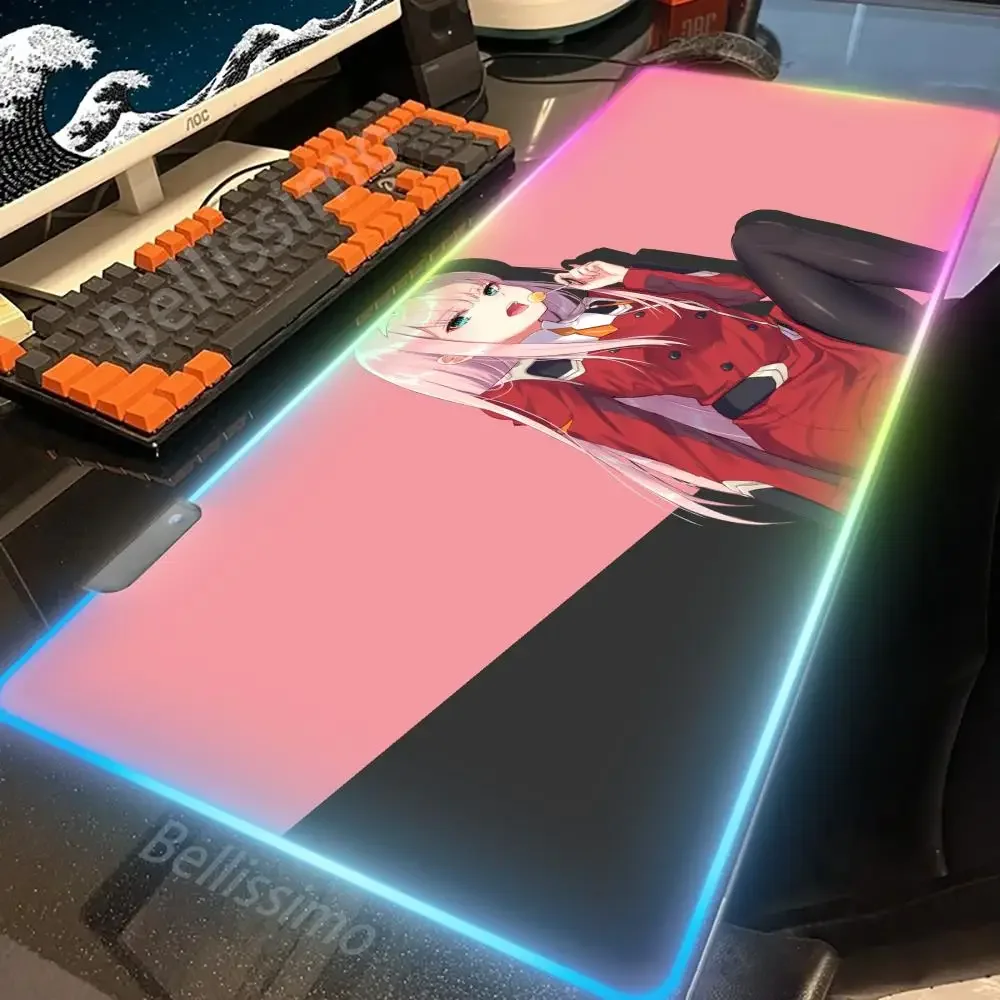 RGB Cool non-slip durable Mouse Pad Gamer Large Mousepad Anime Mouse Mat Darling in the FranXX 02 Carpet Rubber Keyboard Pads