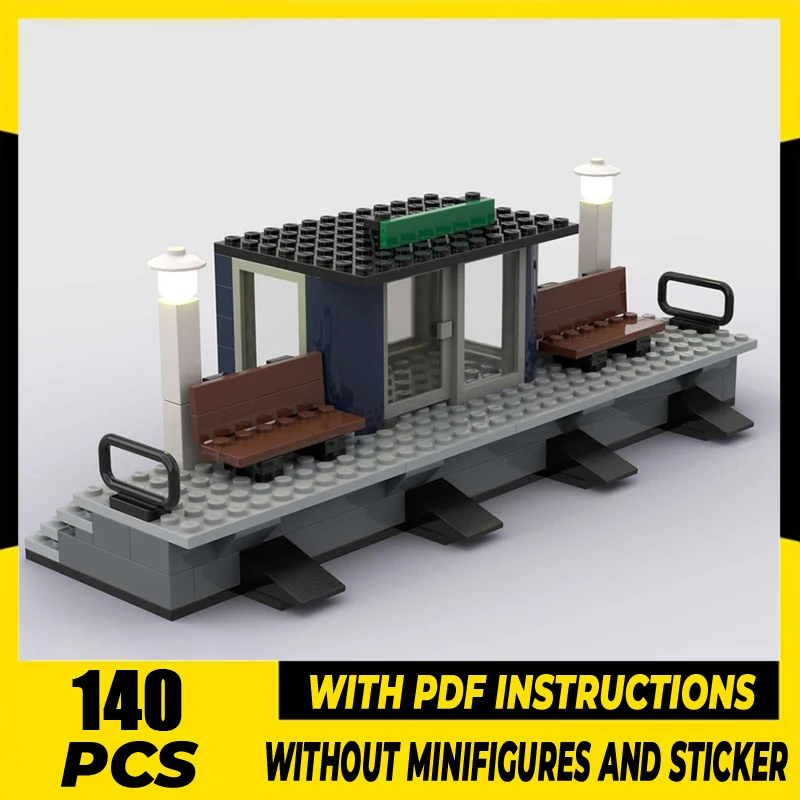 Moc Bouwstenen Klein Treinstation Model Technologie Spoorwegtrein Serie Modulaire Blokken Contestatie Speelgoed Assemblage Geschenken