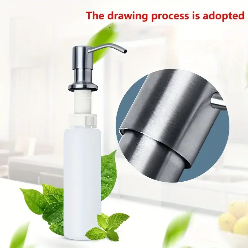 Stainless Steel Sink Soap Dispenser Kitchen Bathroom Liquid Soap Dispenser Faucet Sink Lotion Pump Storage Holder Bottle