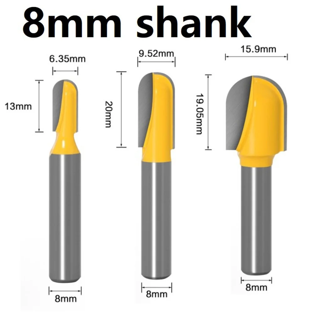 Milling Cutter Router Bit Core Box Cutter Long Blade Long Reach Wood Router Bit 8MM Shank Attachment Convenient