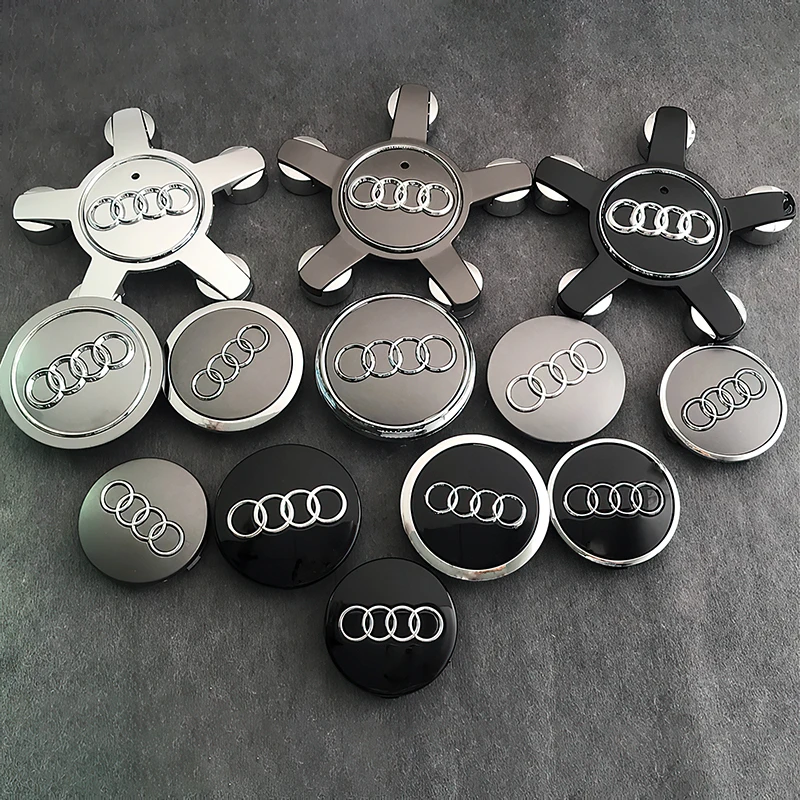 4Pcs Audi Series Car Wheel Hub Covers Accessories For Audi A3 8p 8v 8l A4 b8 b7 b6 b9 b5 A6 c7 c6 c8 c5 Q5 A5 A1 Q3 Q7 A7 TT mk2