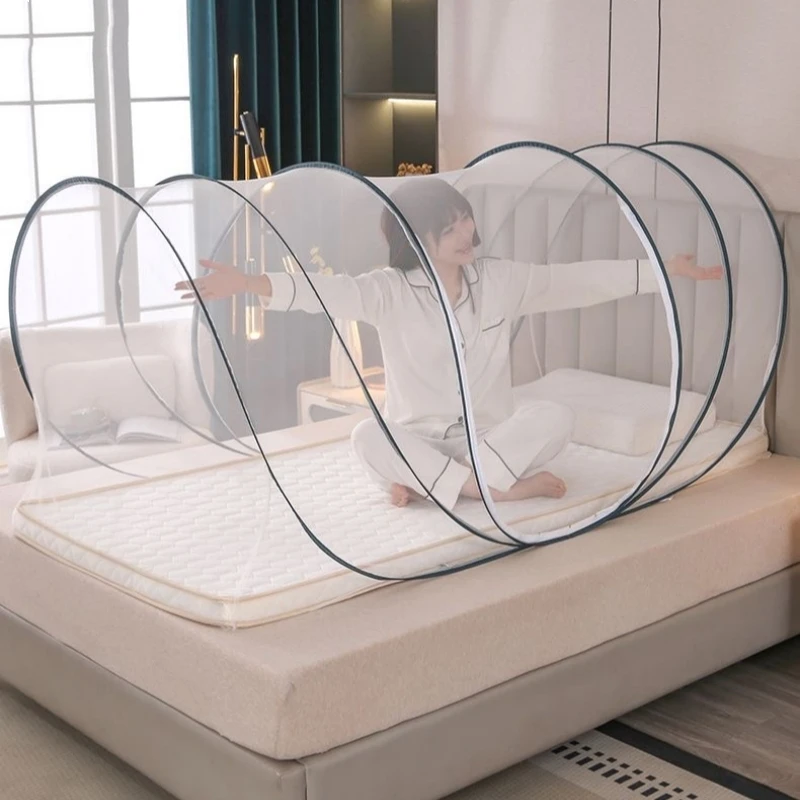 Moskito netz für Ausflüge Anti-Mücke für Mädchen Einzel bett Klappbares tragbares verstellbares Luxus-Moskito netz für Bett mit Reiß verschluss.