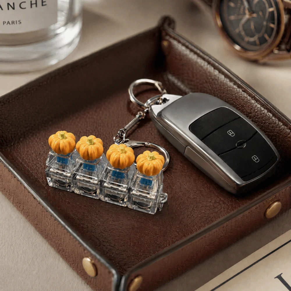 Finger Button Anti-stress Pendant Bread Keycap Pass The Time Stress Relief Clicker Mechanical Calming Keychain Keys