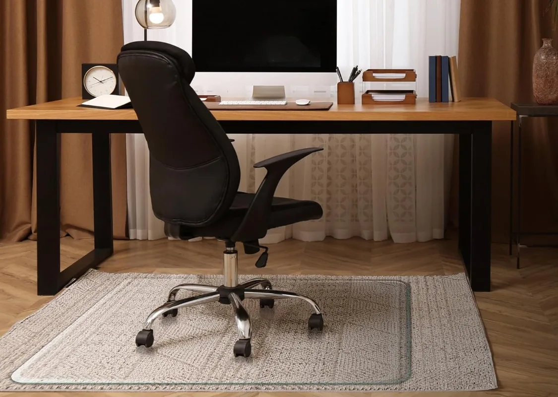 

Exclusive Beveled Edge Chair Mat for a Smooth Glide and Easy Roll On/Off Ultimate Office C