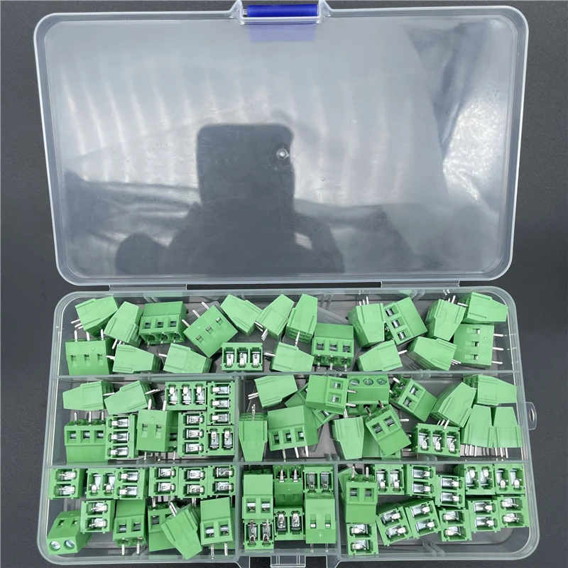 80PCS KF128-2P 3P green thread screw terminal connector KF128 pitch 5.0MM