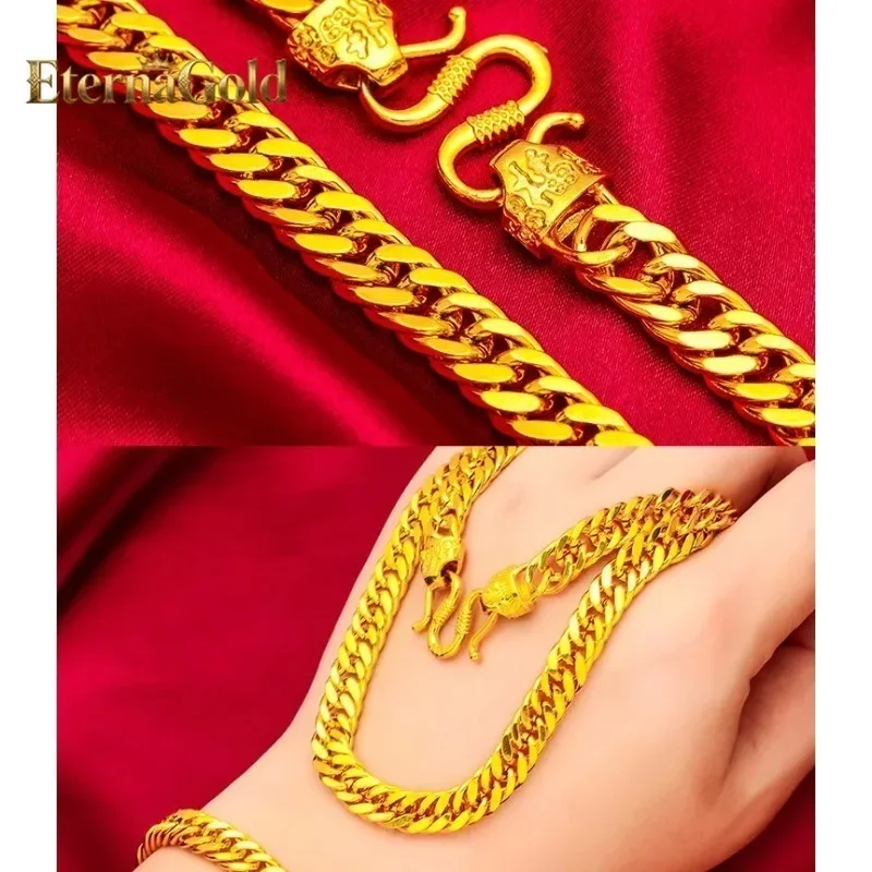 

Мужское плоское ожерелье EternaGold 8 мм из 24-каратного золота (AU999) | Ажурная механическая цепочка с микро-бриллиантовым блеском и магнитной застежкой.