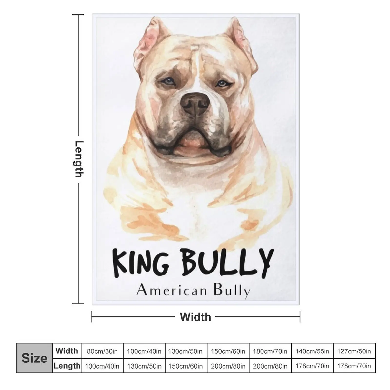 American Bully Dog Watercolor Printing Throw Blanket Extra Large Throw Hairys Blankets