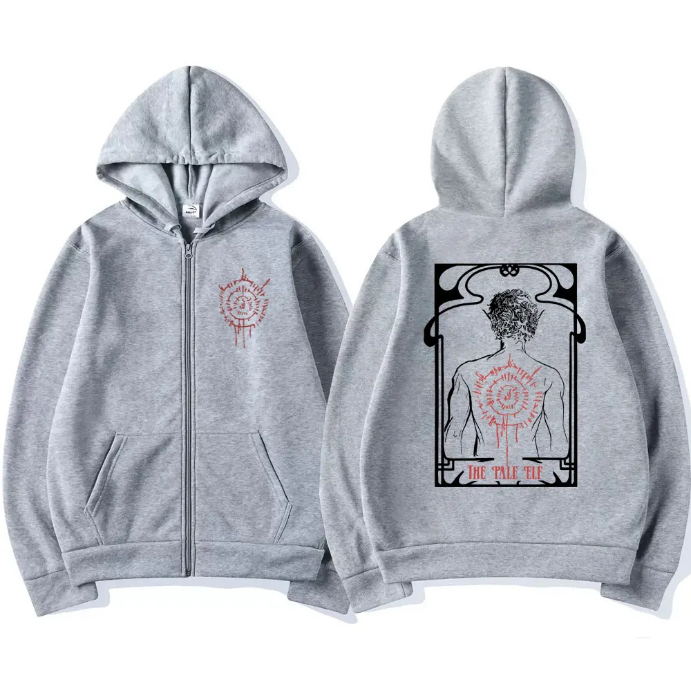 Sudadera con capucha con cremallera y estampado de Astarion The Pale Elf para hombre y mujer, ropa de calle de gran tamaño Harajuku, abrigos de