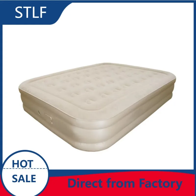 Queen Size 3 Layers Automatic Inflatable Air Mattress with Built-in Battery Pump