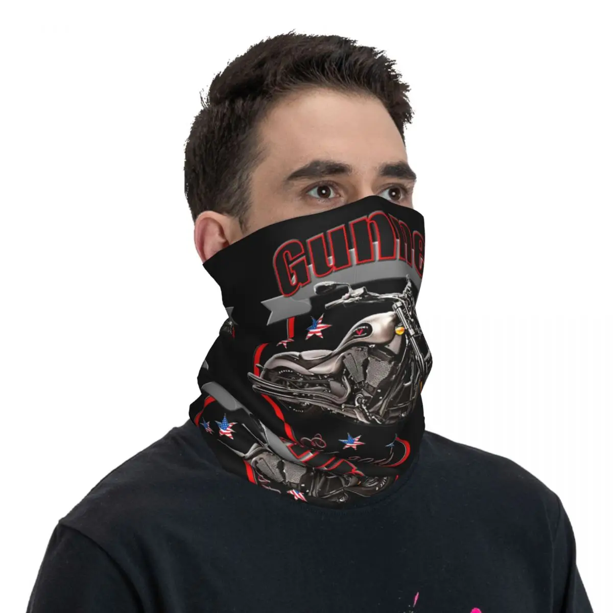 Gunner Motorcycles Moto Bandana Neck Gaiter Printed Motocross Face Scarf Cycling Scarf Hiking Unisex Adult Washable