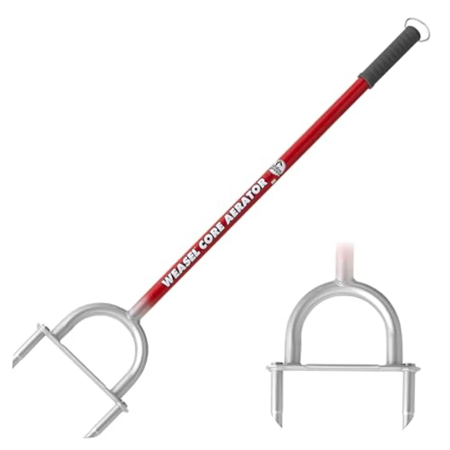 

Garden Weasel Core Aerator - Long Handle Aerator and Dethatcher Lawn Coring Tool for Grass Weather and Rust Resistant 91818
