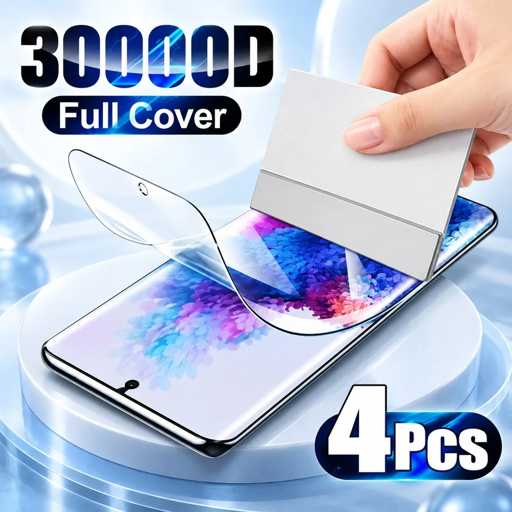 4PCS Soft Screen Protector For Samsung Galaxy S24 Ultra S24+ S24 FE S24 Hydrogel Film For Samsung Galaxy S23 Ultra S23+ S23 HD