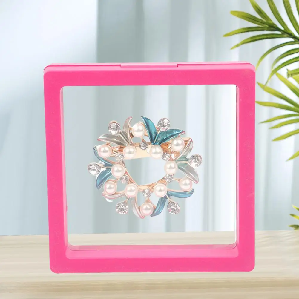 3d Drijvende Effect Vitrine Draagbare Dubbelzijdige Zeeschelp Sieraden Vitrine Voor Badges Accessoires Compact Voor 3d