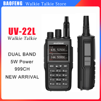 BAOFENG Walkie Talkie UV-22L/UV-22 Dual Band DTMF 5W High 999Channels Portable Two Way Radio BF-UV22L Outdoor Handheld Radios