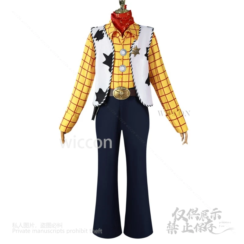 애니메이션 게임 커플의 우디 제시 코스프레 의상 풀 세트 모자 가발 여성 남성 제시 의상 할로윈 크리스마스 파티 맞춤형