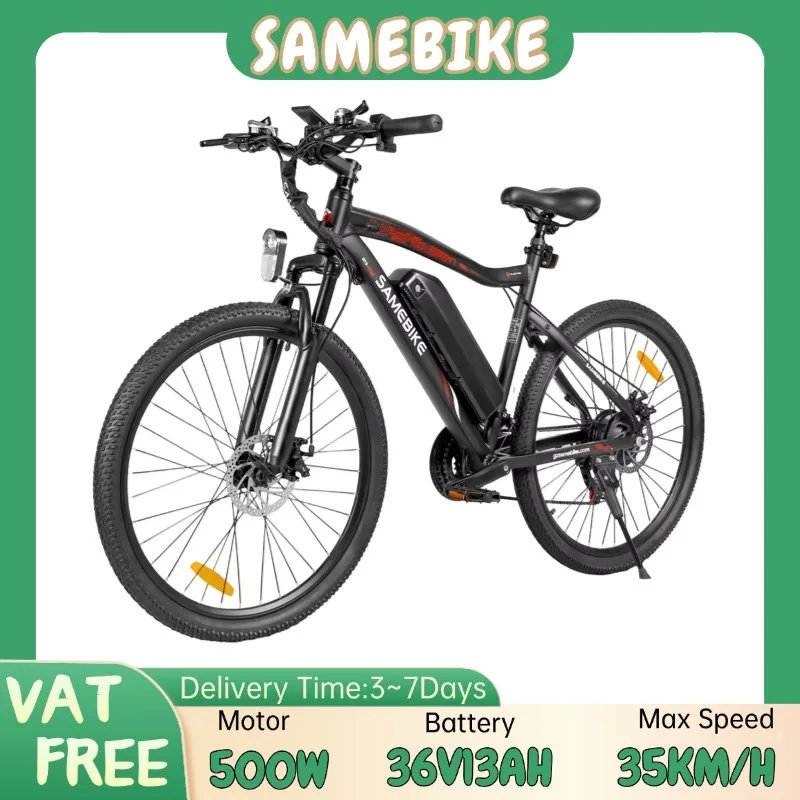 Bicicleta eléctrica SAMEBIKE SY26-II con motor de 500W, batería de litio de 36V y 13AH, ruedas de 26 pulgadas, bicicleta eléctrica de montaña para adultos.