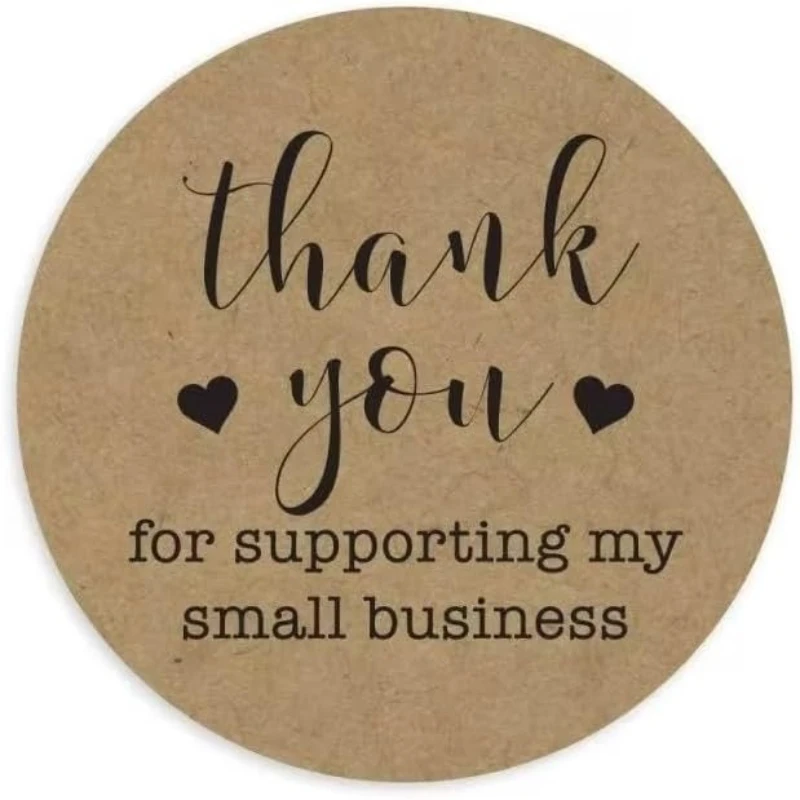 500 ورقة/لفة (عبوة من قطعتين) ملصقات ملصقات ورق الكرافت، شكرًا لك على شراء ملصق الديكور التجاري