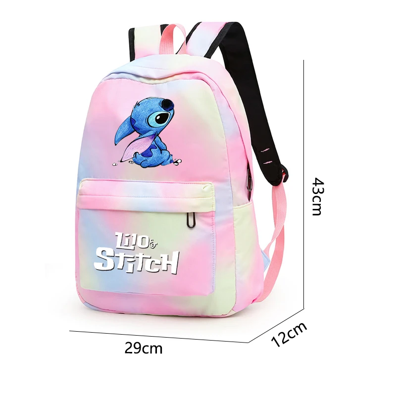 3Pcs/set Disney Lilo Stitch Student Boy Girl Schoolbag Colorful Backpack with Lunch Bag Children Teenager Cartoon School Bookbag