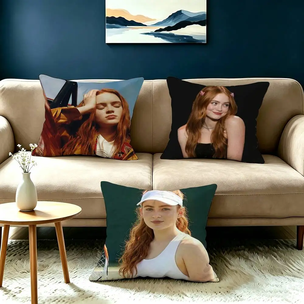 New Generation Sadie Sink Square Double-Sided printed Pillow Case Bedroom Bedside Pillow Sofa Cushion Cover