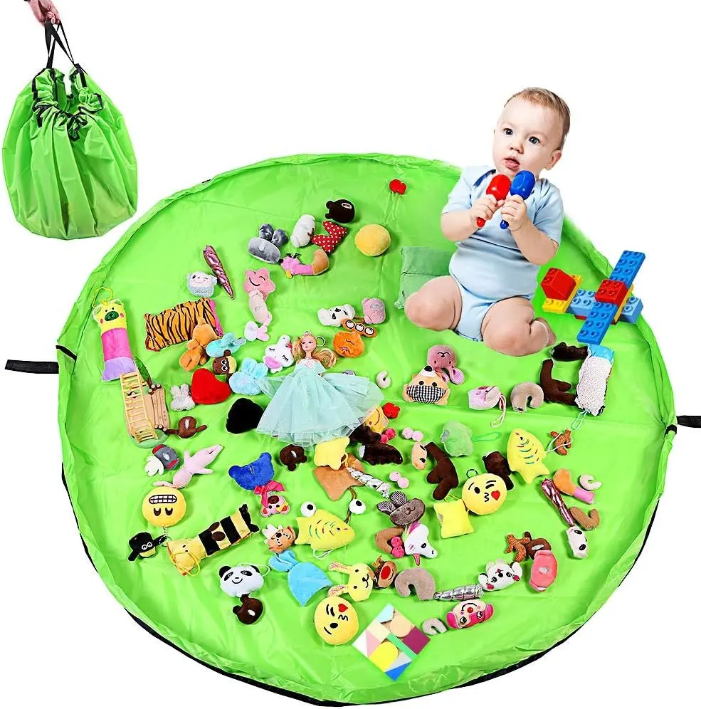 Kids' Toys Storage Bag - Portable Play Mat For Building Blocks Multifunctional Organizer With Carry Handle Christmas Gift gallery 5