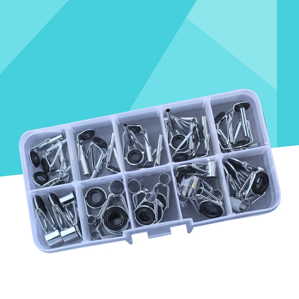 36 Pcs Fishing Rod Tips Repair Kit Fishing Rod Guides Stainless Steel Freshwater Saltwater Rod Guides