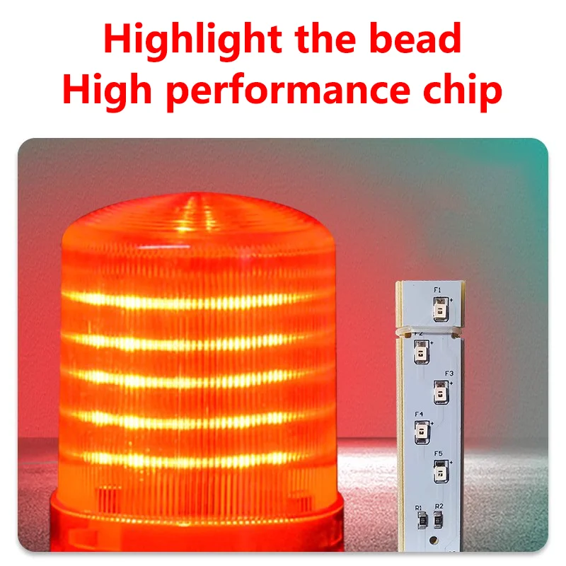 12V 24V 220V 380V Colorful Rotating Strobe Alarm Bell Sound And Light Flashing Light Integrated Singal Warning Indicator