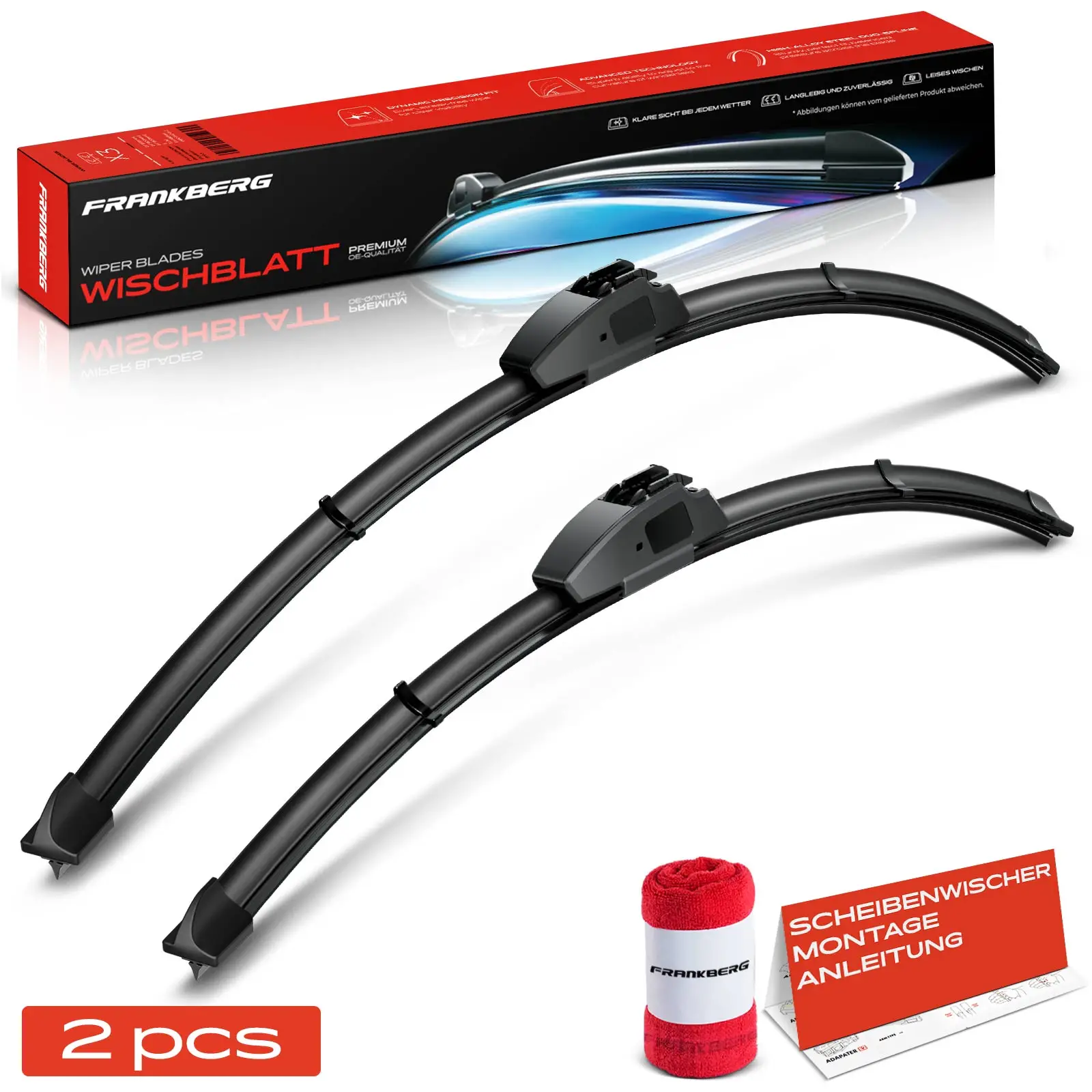 Frankberg 2x Schijfwisser wisserblad voor links rechts voor Mercedes-Benz Viano W639 Vito Bus W638 Box V-Klasse