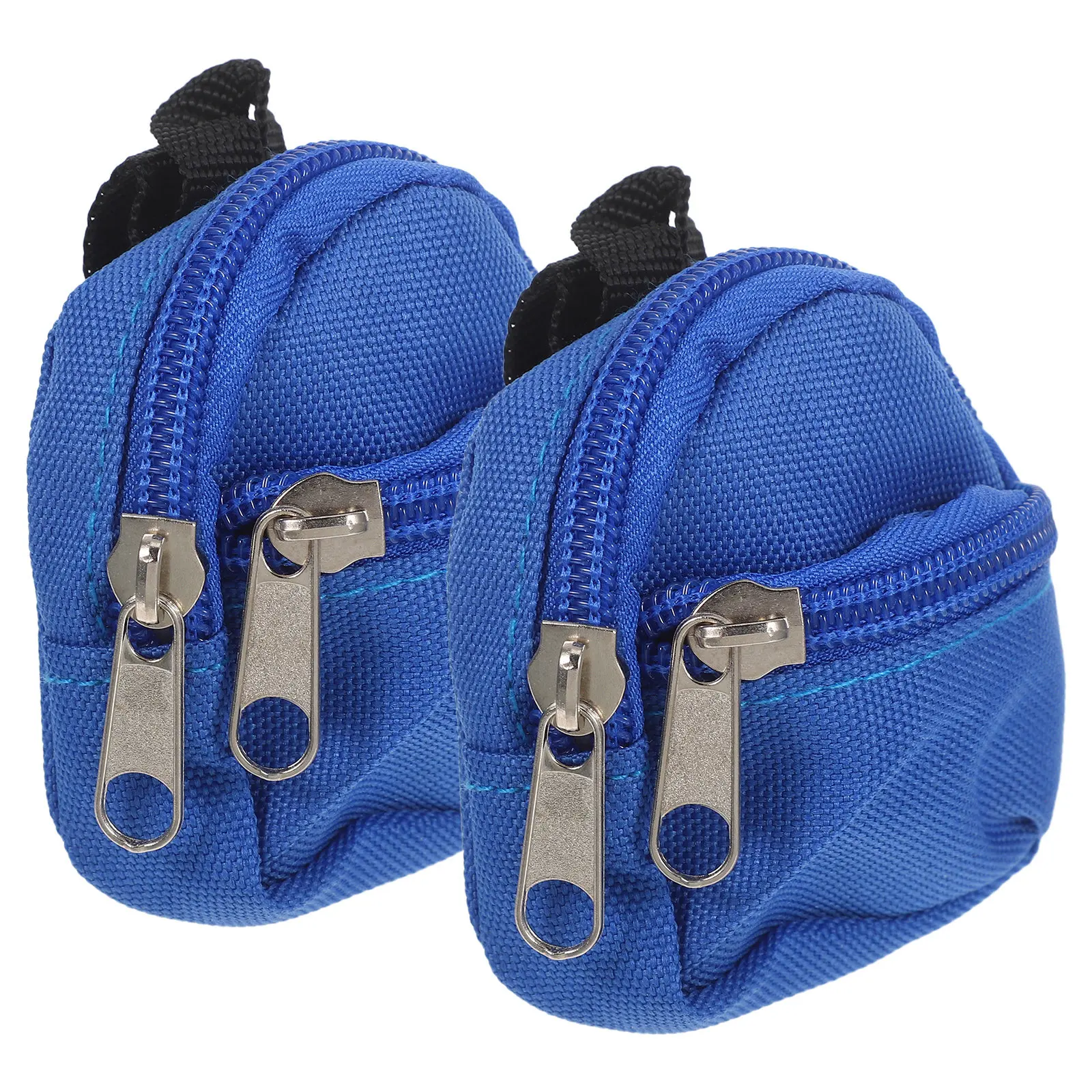

2Pcs 1:6 Scale Miniature Backpack Props Cute Zipper Pocket Design Dollhouse Mini School Bag Accessories for Creative Play