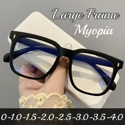 Vintage Oversized Myopia Glasses Women Men Ladies Fashion Anti-blue Near Sight Eyewear Optical Spectacle Eyeglasses 0 To-4.0