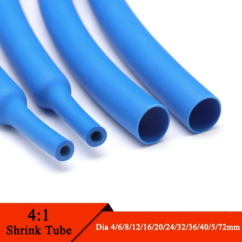 1M 4:1 Blue Heat Shrink Tube With Glue Thermoretractile Heat Shrinkable Tubing Dual Wall Heat Shrink Tubing 4 6 8 12 16 mm