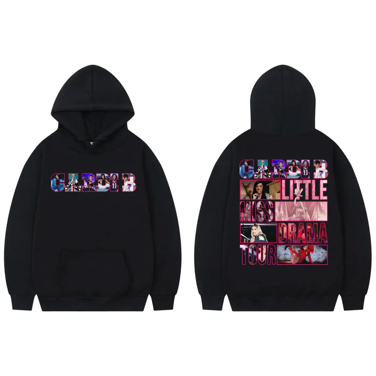 

Cardi B Little Miss Drama Tour 2026 Merch Hoodies Harajuku Y2k Oversized Pullovers Men Women Hip Hop Fashion Hooded Sweatshirts