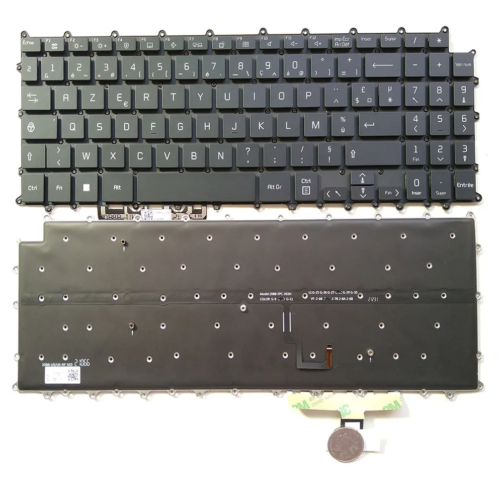 

Французская клавиатура AZERTY с подсветкой для ноутбука LG Gram 16Z90P 16Z90P-G 16Z90P-K 16Z90P-N 16ZD90P 16Z90PD 16Z90PC