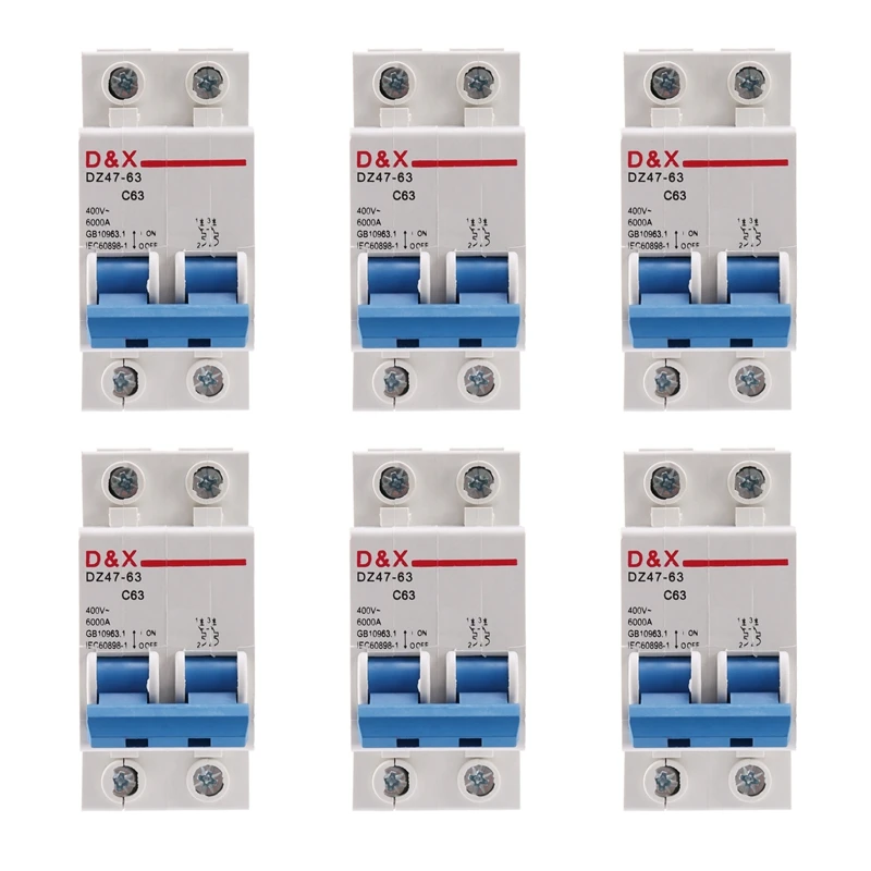 

6X 2P 63A AC400V MCB Solar Energy Photovoltaic (Pv) Solar AC Circuit Breaker