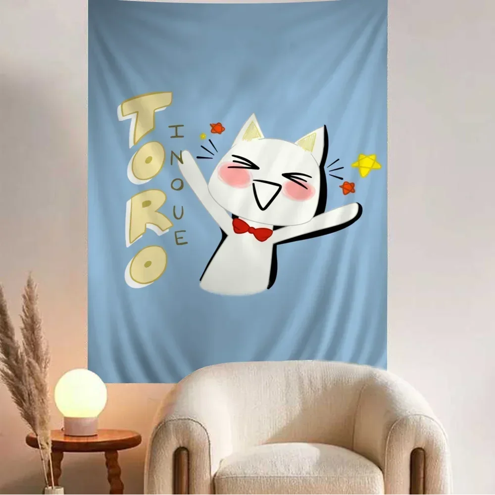 Inoue Toro CUTE Cat Hippie Wall Hanging Tapestries for Living Room Home Dorm Decor Art Home Decor