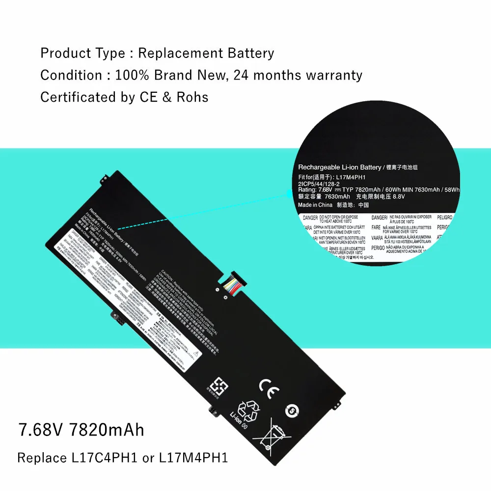 

L17C4PH1 L17M4PH1 L17M4PH2 Laptop battery For Lenovo Yoga Pro-13IKB C930-13IKB C930-13IKB Glass C930-13IKB-81EQ 81C4 7.68V