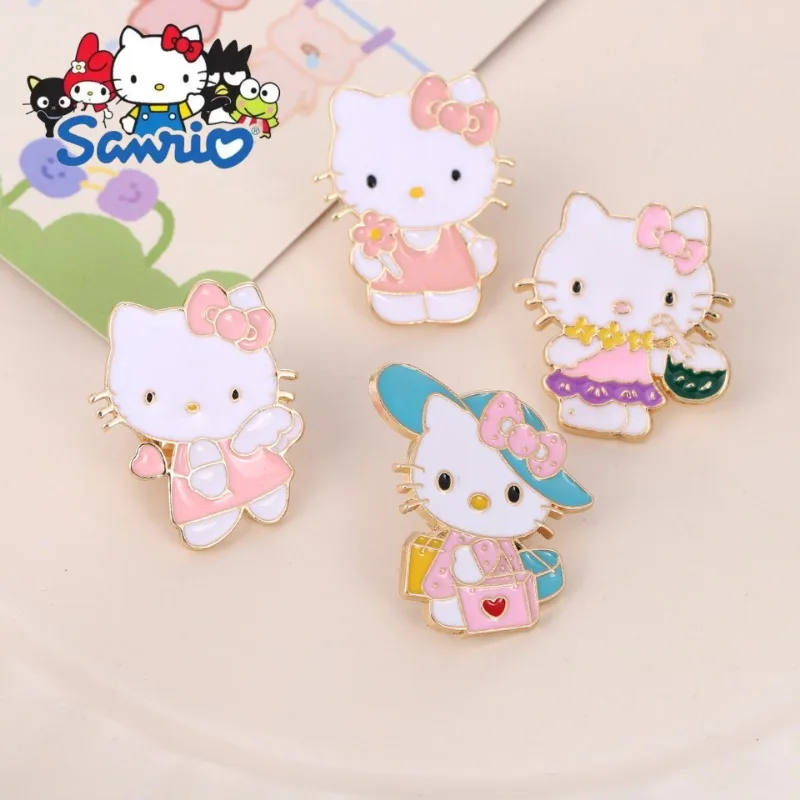 

Брошь на булавках «Hello Kitty», студенческая одежда, рюкзак, милая декоративная брошь, аксессуар «сделай сам», брошь с рисунком Sanrio, детская и женская булавка